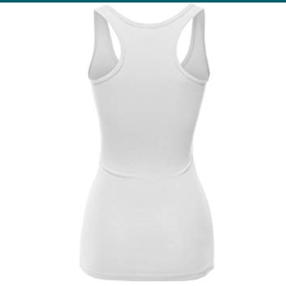 PLUS White Racerback Solid Stretchy Basic Tank Top - Picture 3 of 3